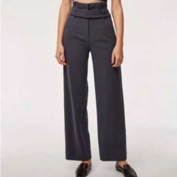 Aritzia Babaton Blue Grey Trouser High Waisted Pants EUC - Picture 1 of 5